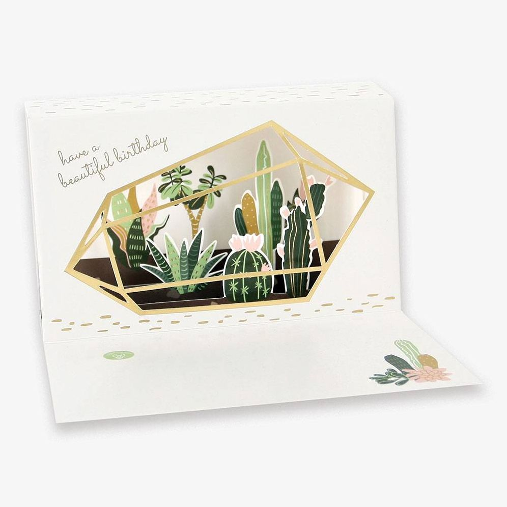 Alternative view of Cactus Terrarium Popup Birthday Card