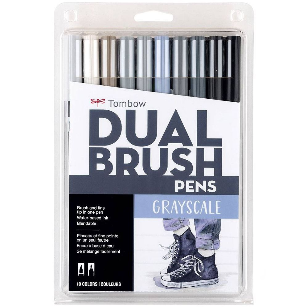 Alternative view of Grayscale Dual Brush Pens