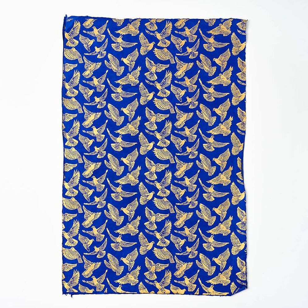 Alternative view of Gold Birds On Sapphire Handmade Paper
