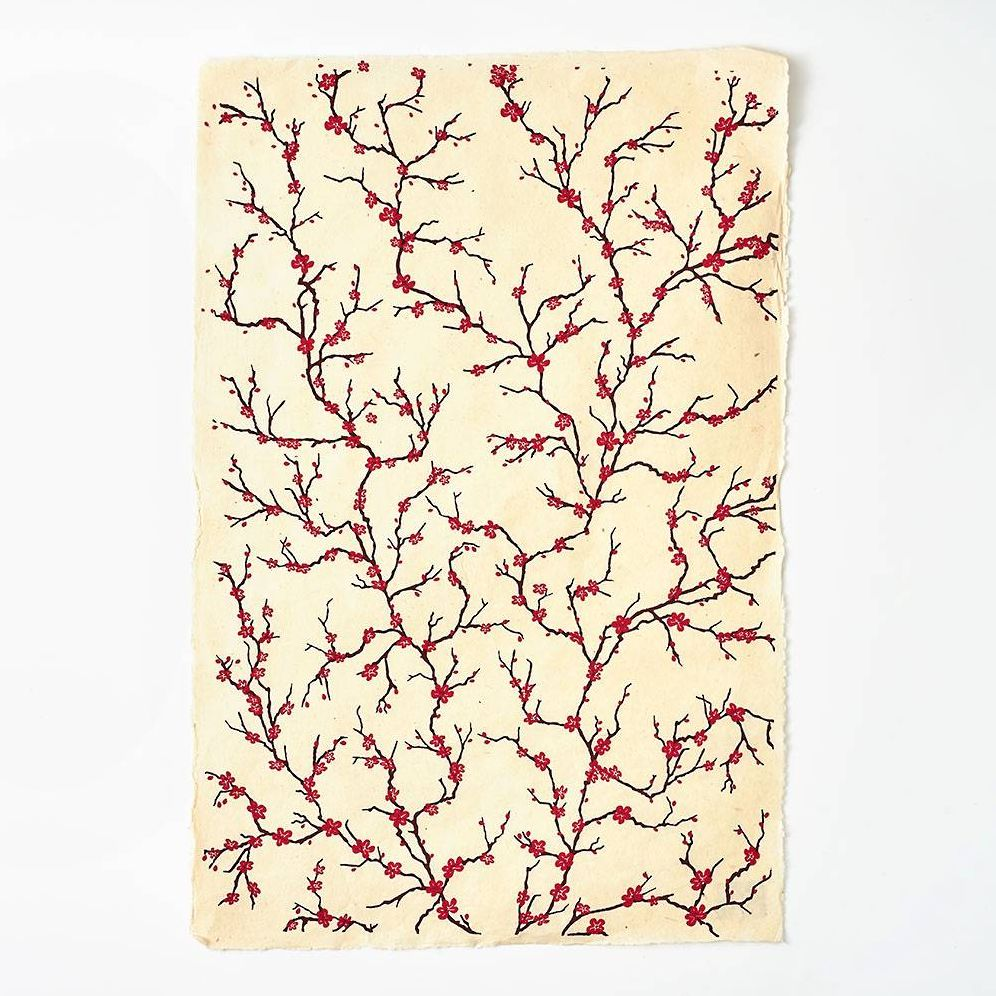 Alternative view of Peach Blossoms On Cream Handmade Paper