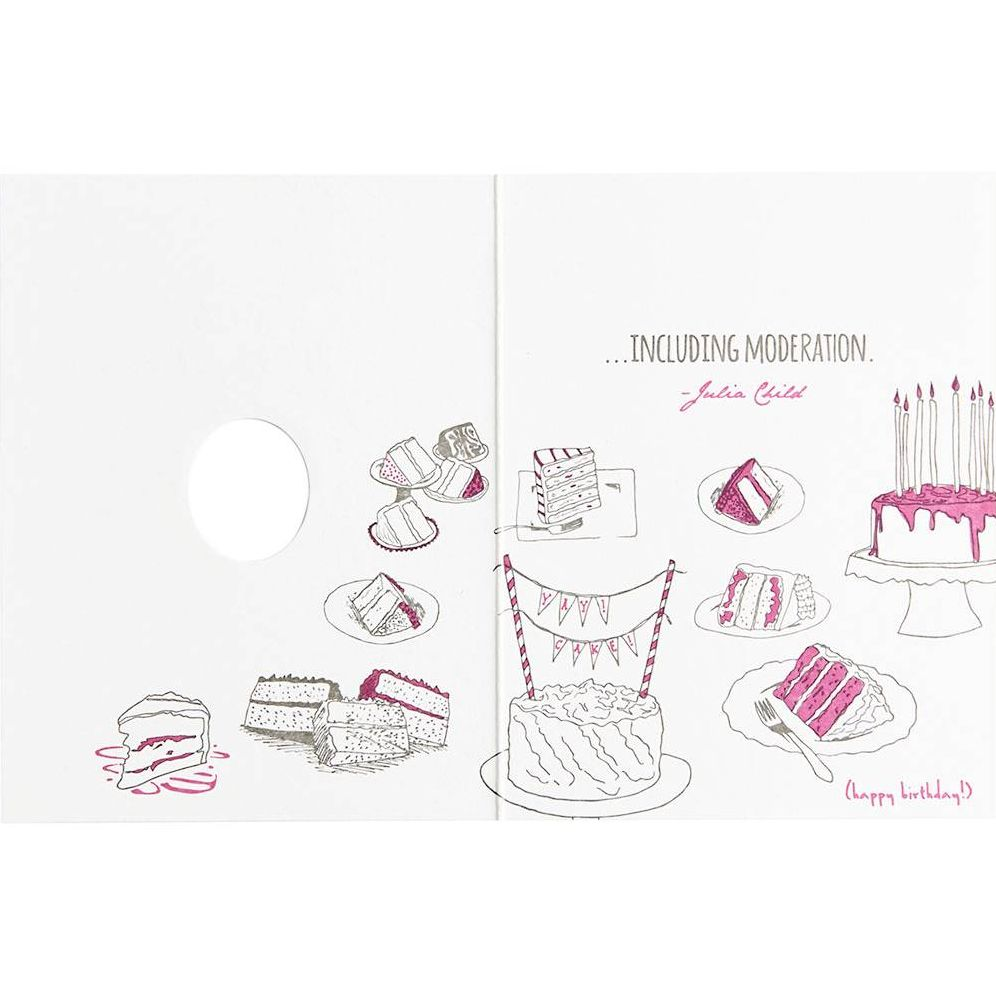 Alternative view of Julia Childs Cake Quote Birthday Card