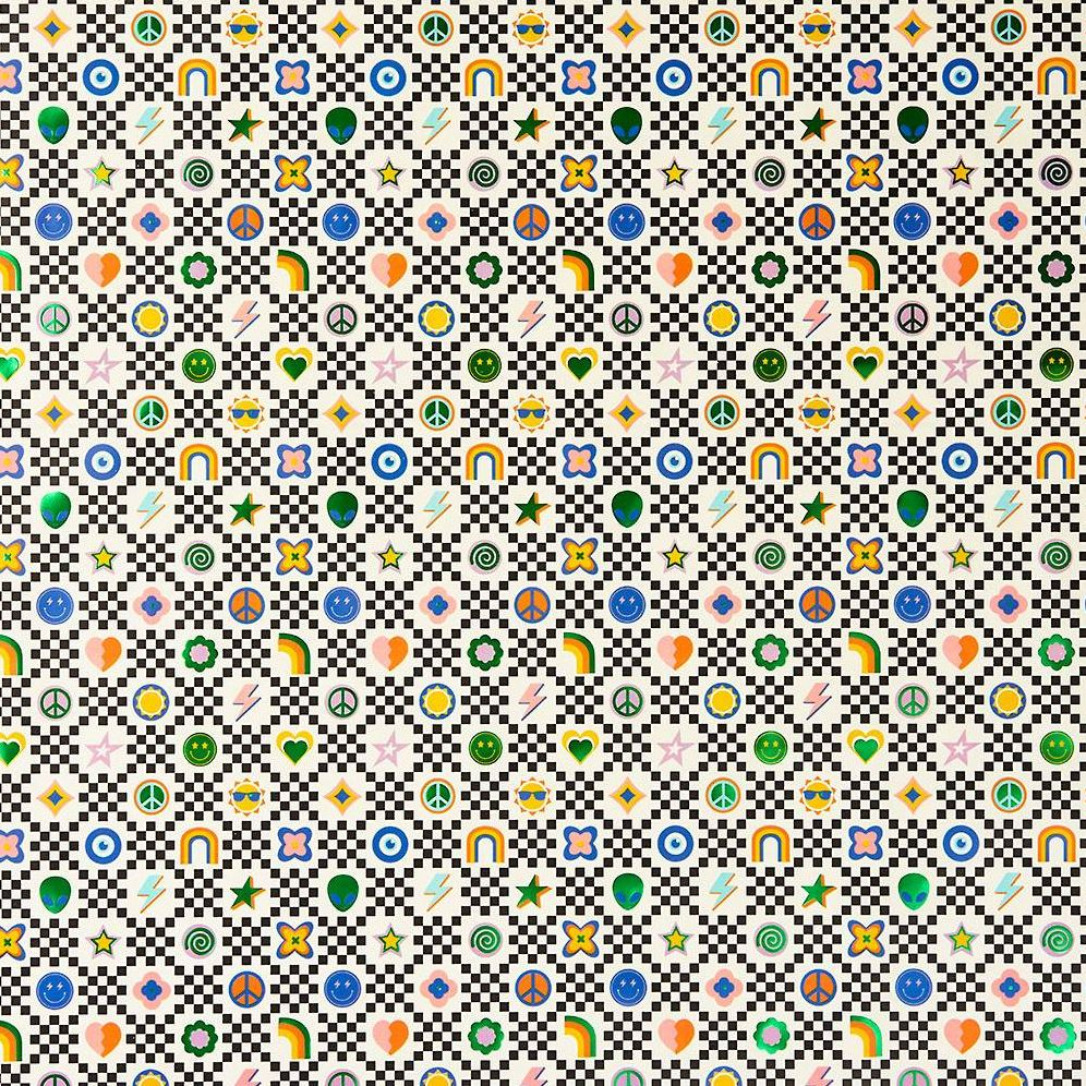 Alternative view of Checkered Icon Stone Wrapping Paper
