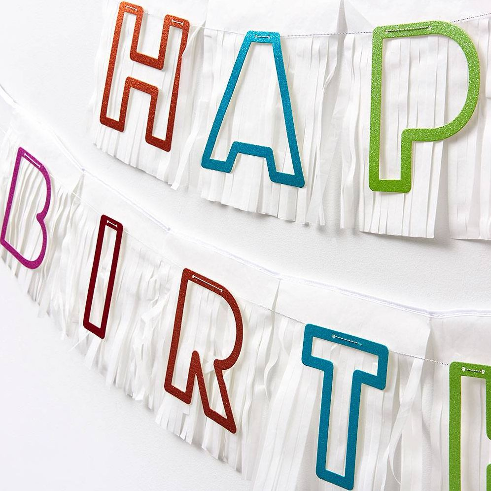 Alternative view of Birthday Glitter Fringe Banner