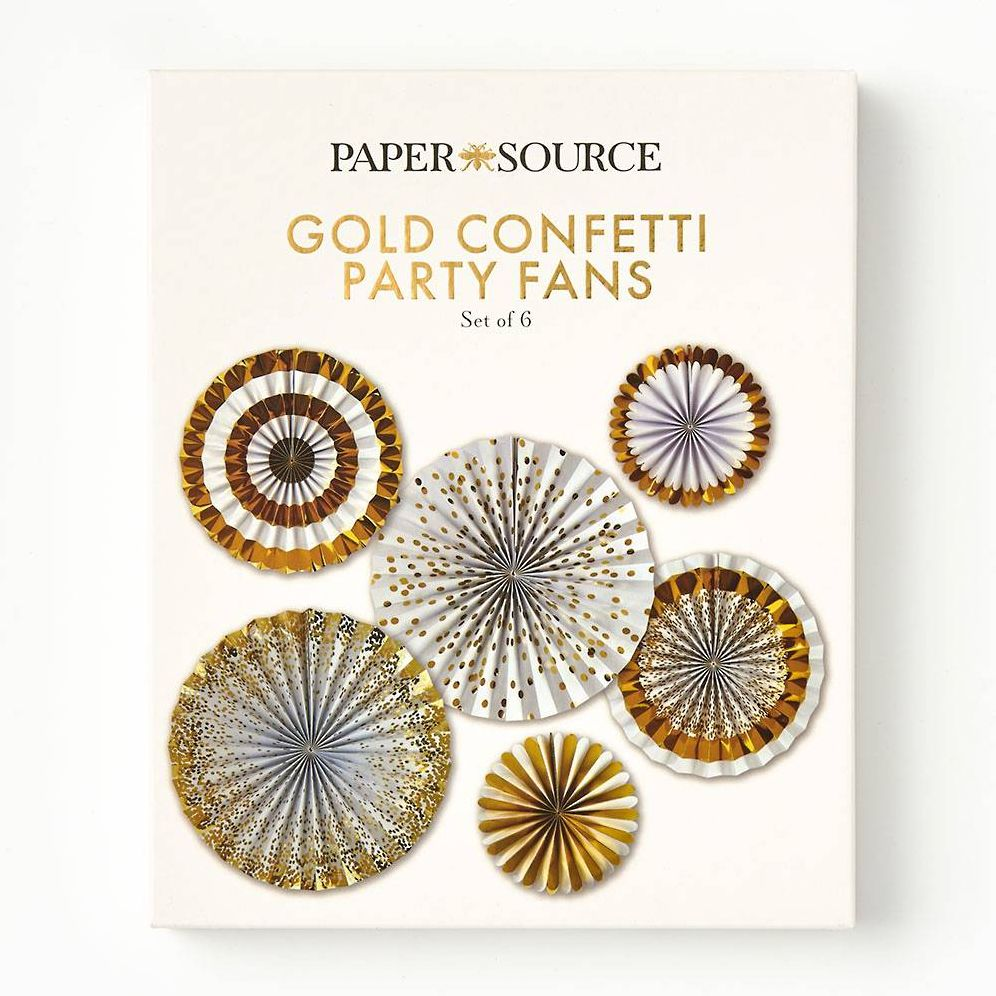 Alternative view of Gold Confetti Party Fans S/6