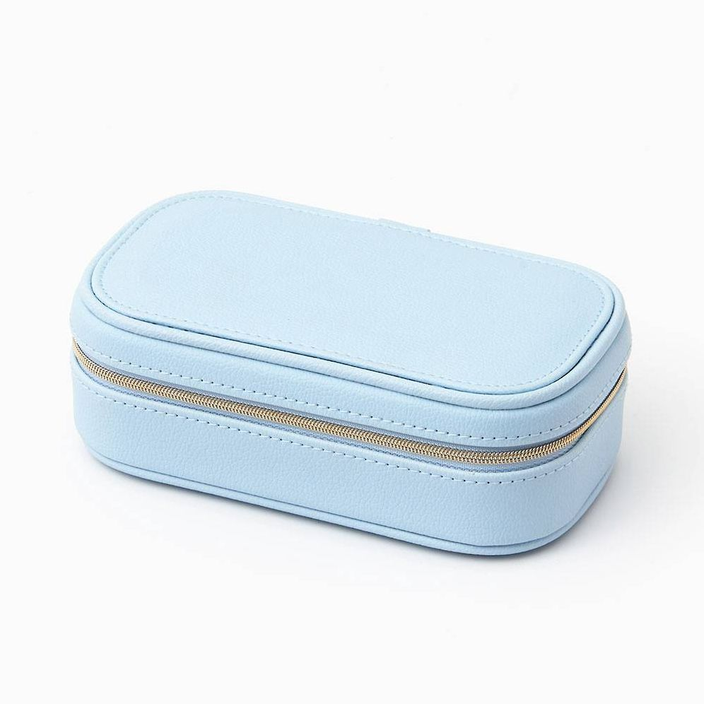 Light Blue Vegan Leather Jewelry Box - Image 3