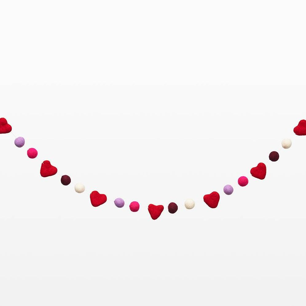 Alternative view of Vibrant Heart Pom Felt Garland