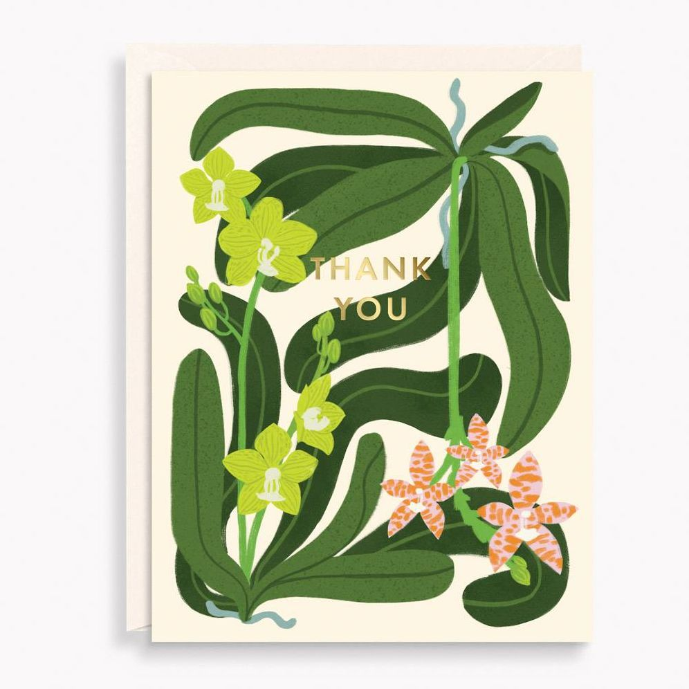 Alternative view of Orchids Thank You Card Stationery Set