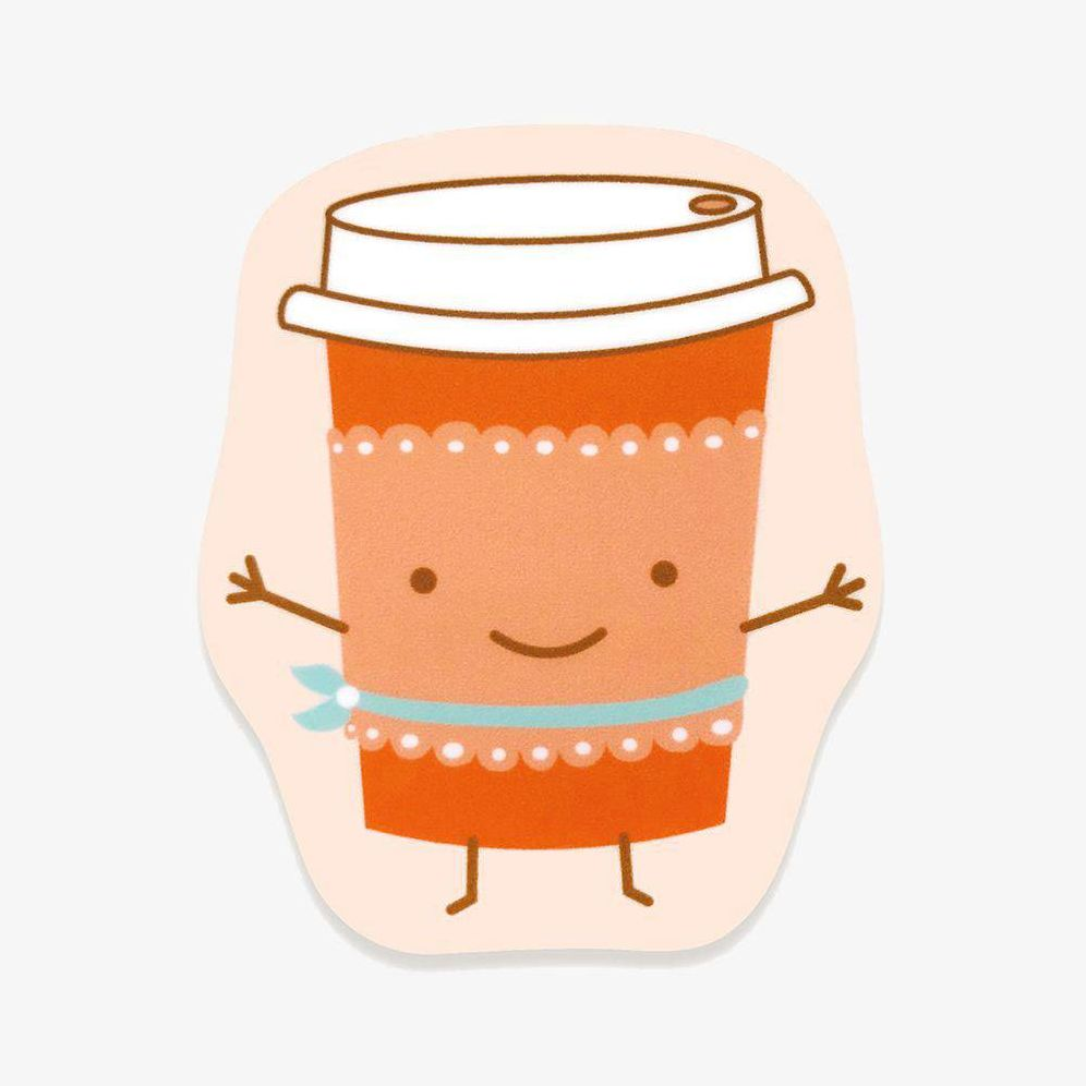 Alternative view of Thanks A Latte Sticker Greeting Card