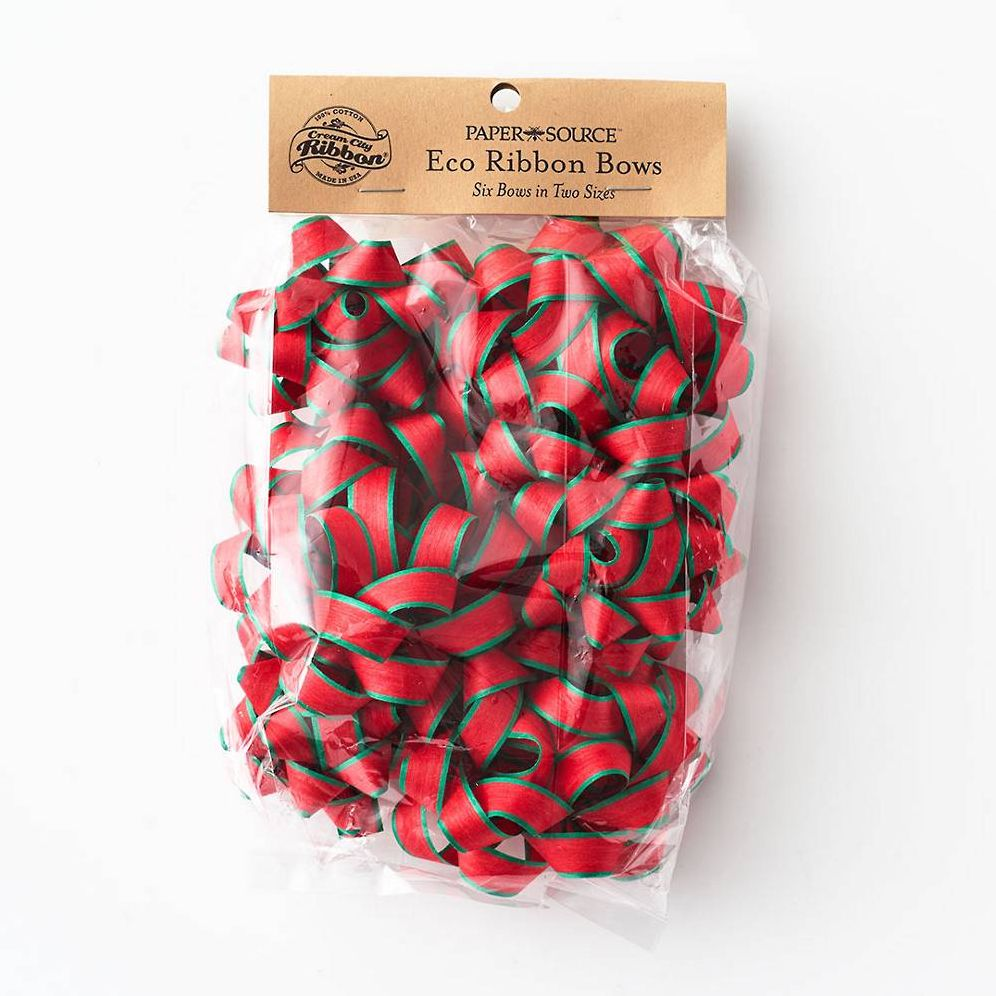Alternative view of Red/Green Christmas Bow Bag S/6