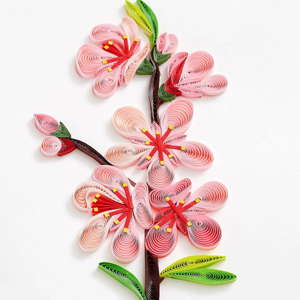 Alternative view of Quilling Peach Blossom Thank You Card