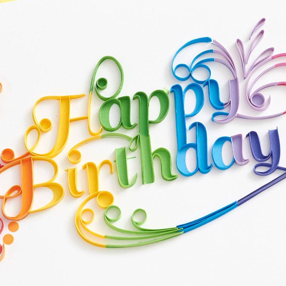 Quilling Rainbow Script Birthday Card - Image 2