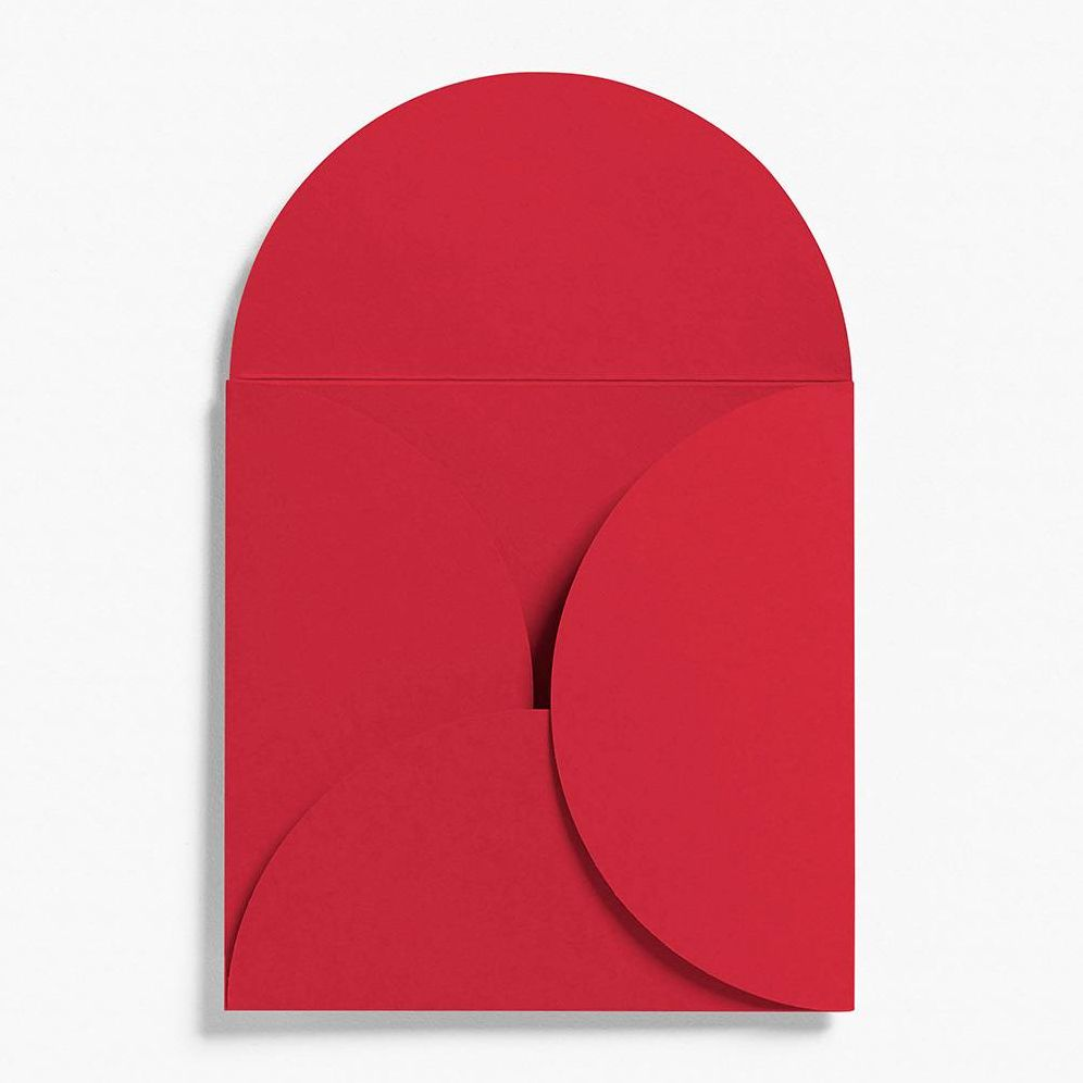 Alternative view of 5.25" Square Red Petal Envelopes