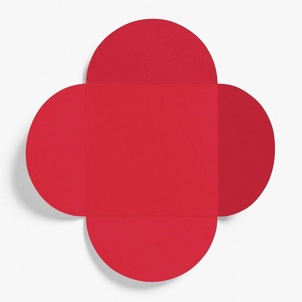 5.25" Square Red Petal Envelopes - Image 3
