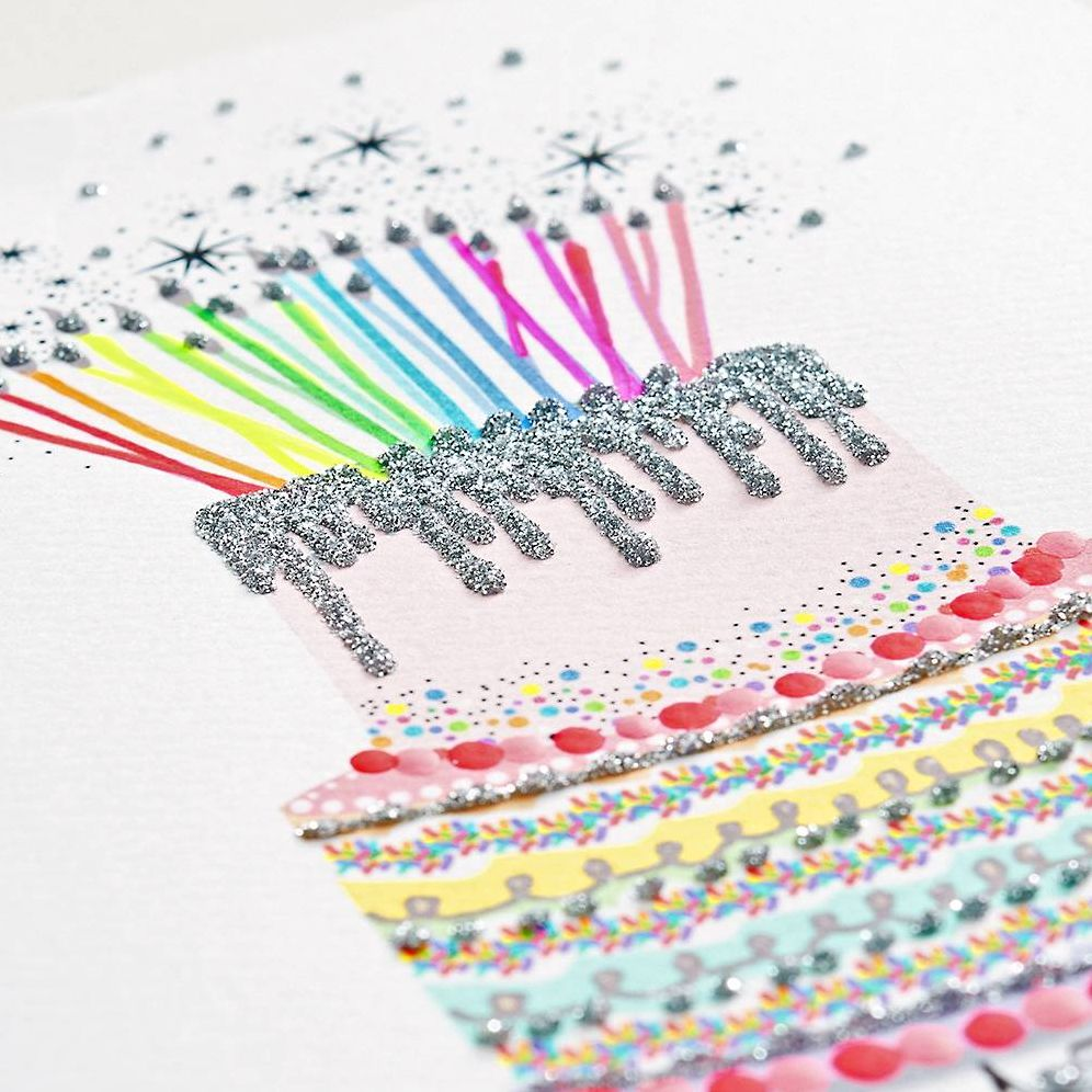 Alternative view of Specialty Glitter Wishes Come True Birthday Card