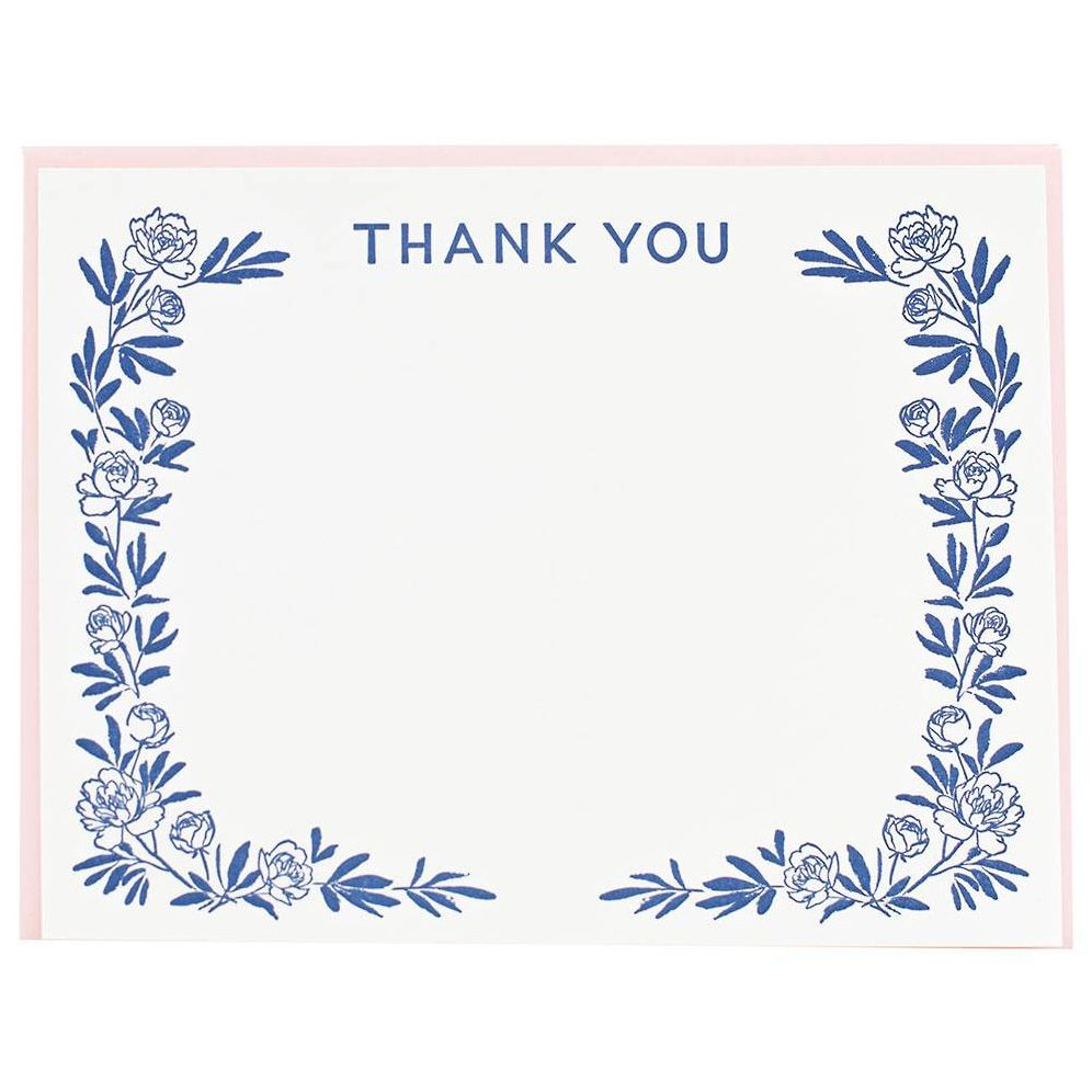 Alternative view of Peony Thank You Card set