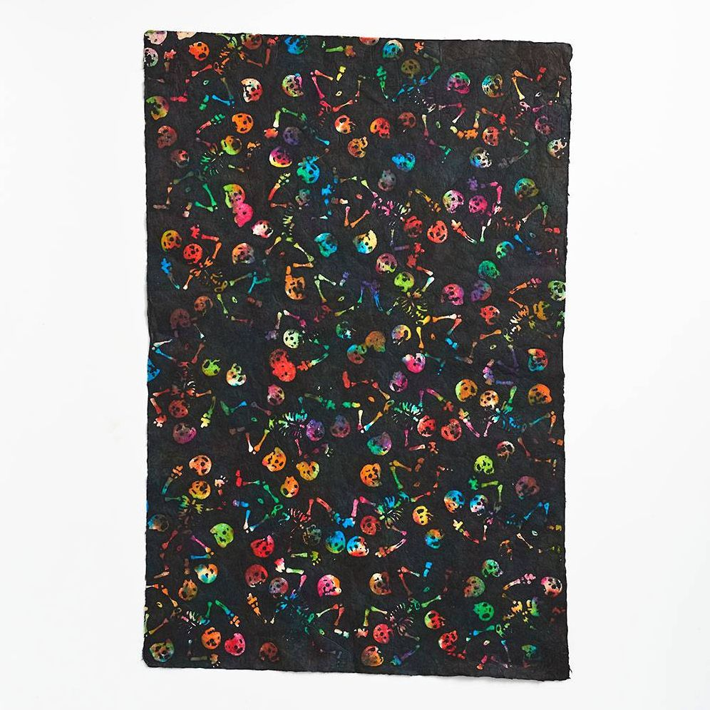 Alternative view of Tie Dye Skeleton On Black Handmade Paper