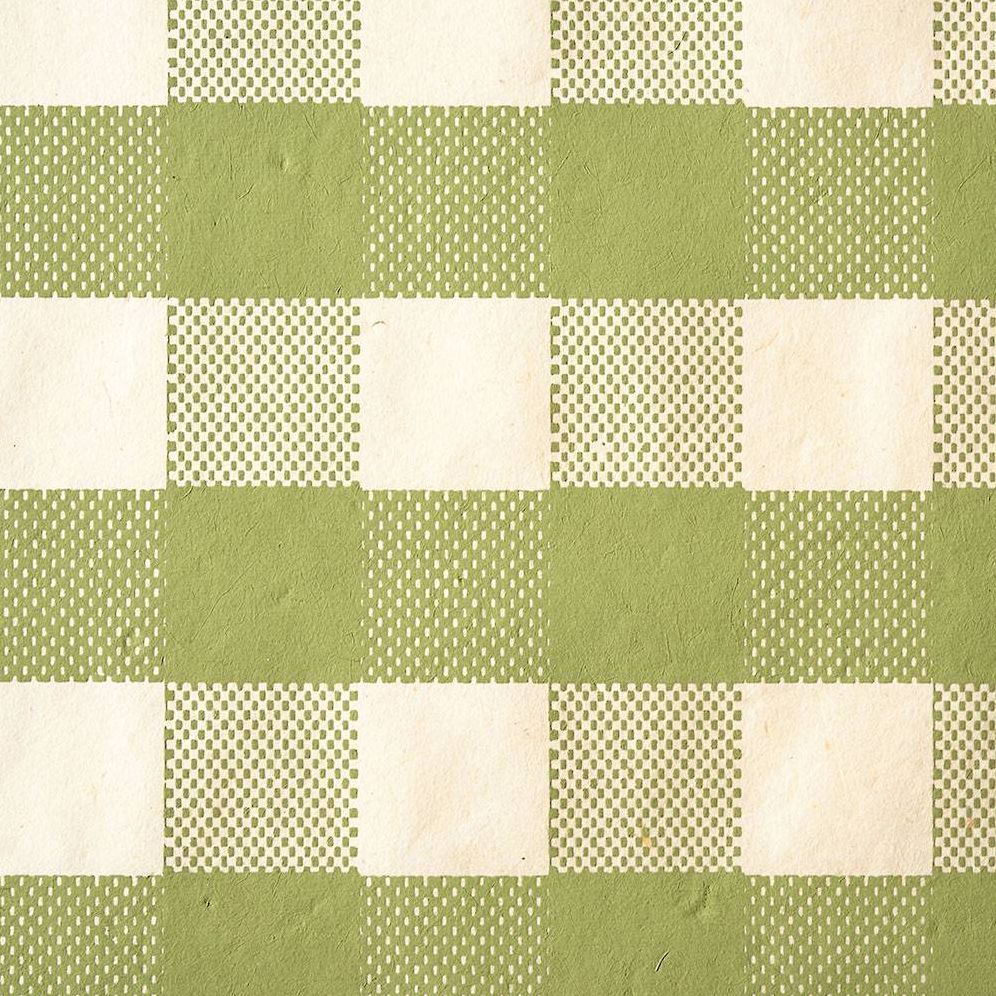 Alternative view of Sage & Cream Plaid Handmade Paper