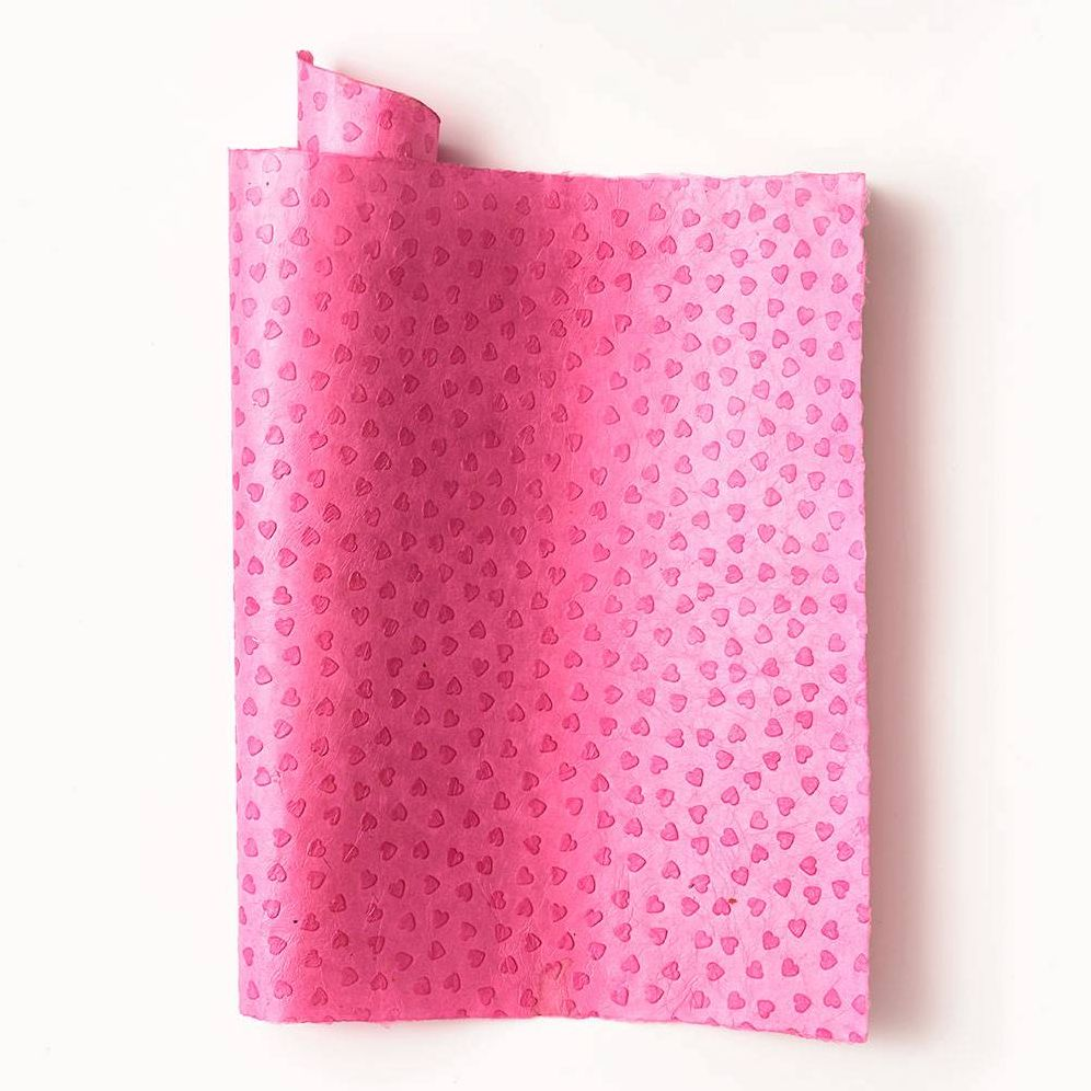Alternative view of Embossed Heart On Pink Handmade Paper