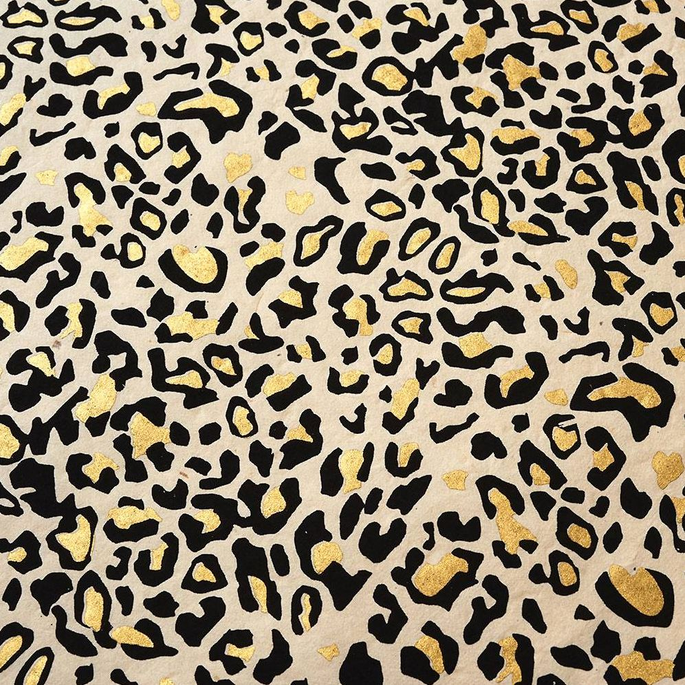 Alternative view of Gold Foil Cheetah Print On Cream Handmade Paper