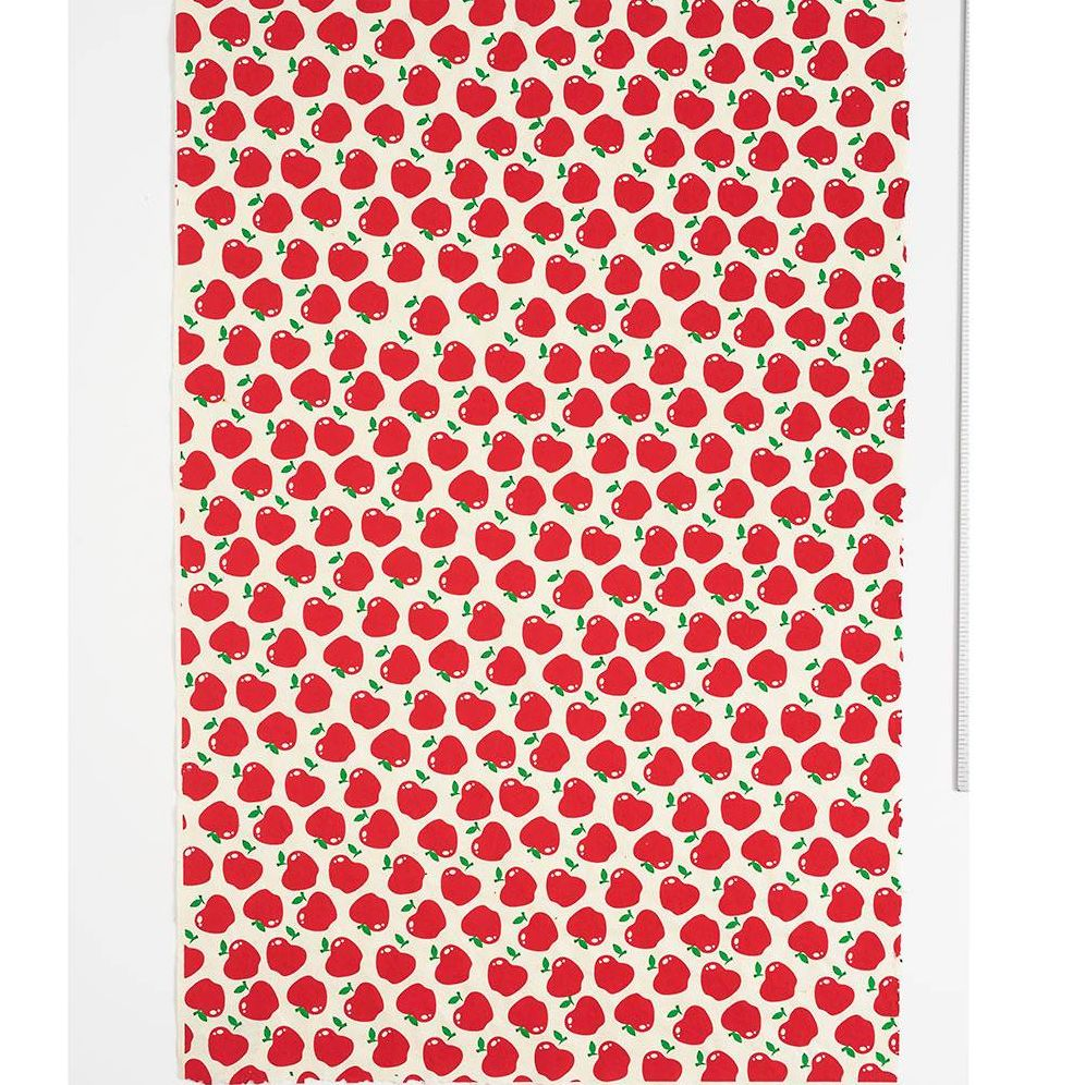 Red Apples on Cream Handmade Paper - Image 2