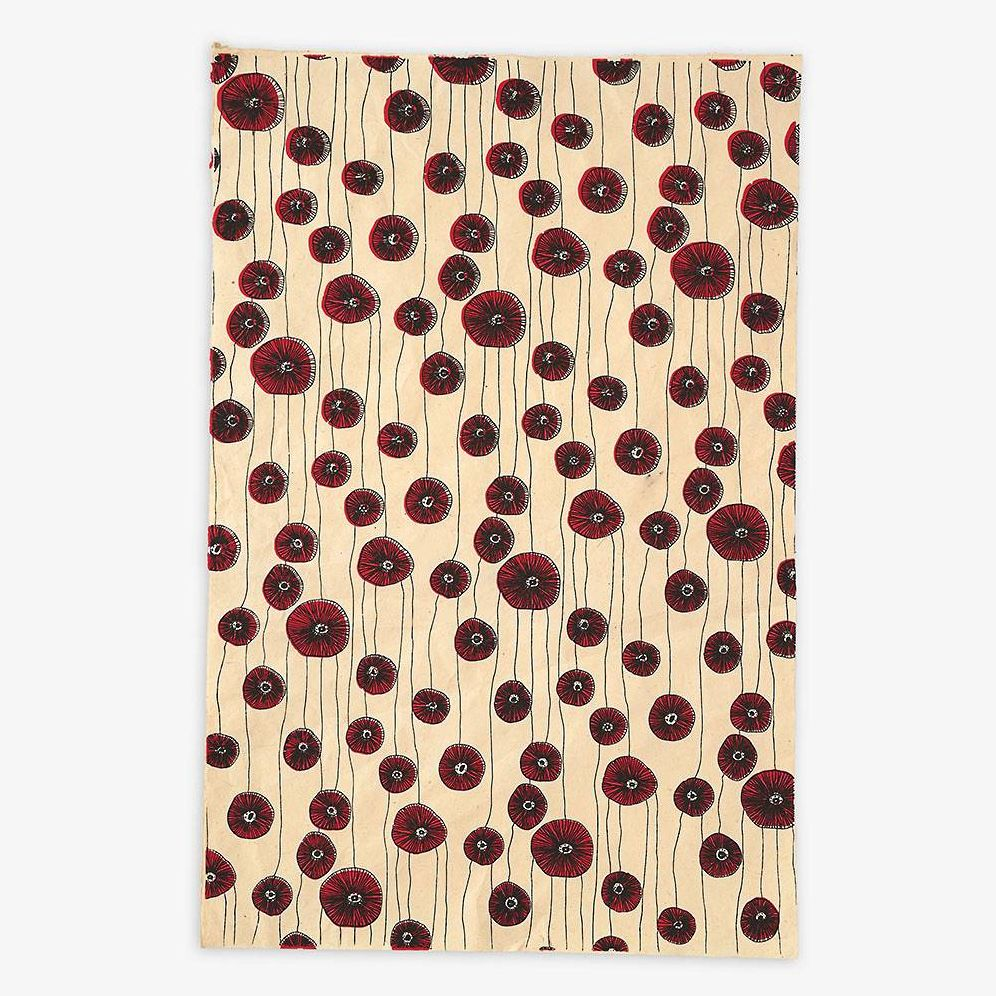Alternative view of Red Flower Bloom on Cream Handmade Paper