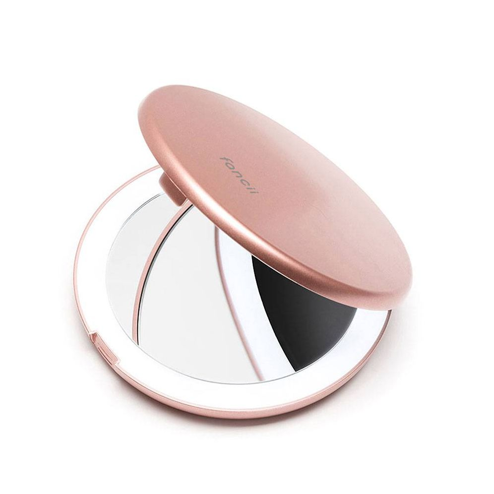 Alternative view of Rose Gold Compact Lighted Mirror