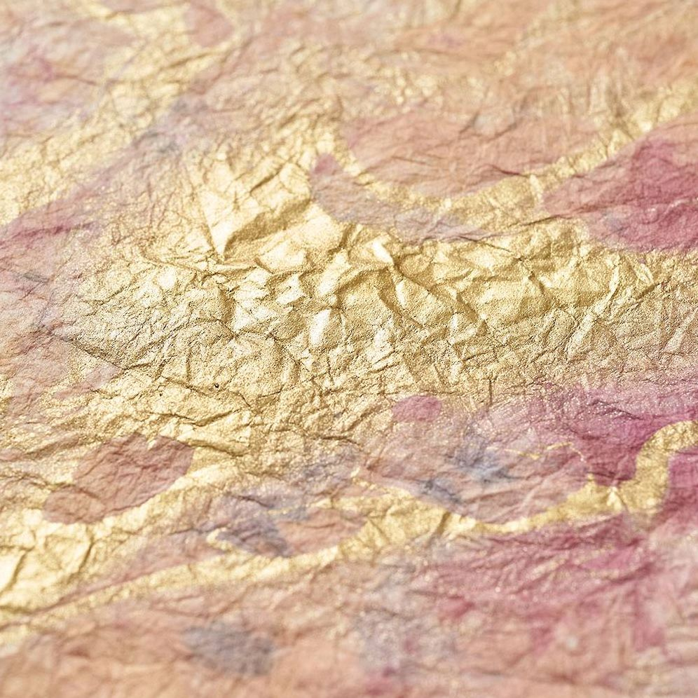 Alternative view of Blue/Purple/Gold Marbled Handmade Paper