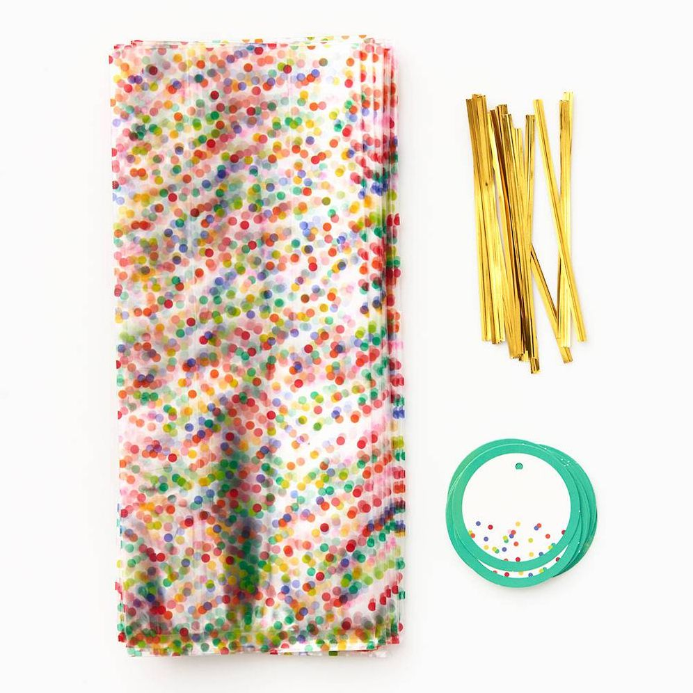 Alternative view of Multicolor Dots Cellophane bags