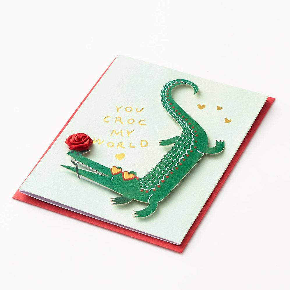 Alternative view of You Croc My World Valentine Card