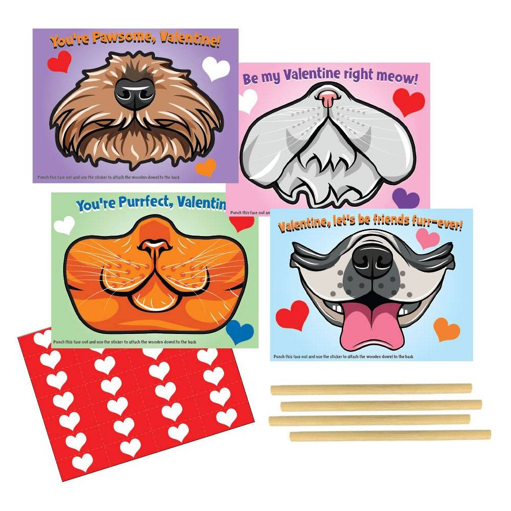Funny Face Pet Mask Valentine Card Set - Image 6