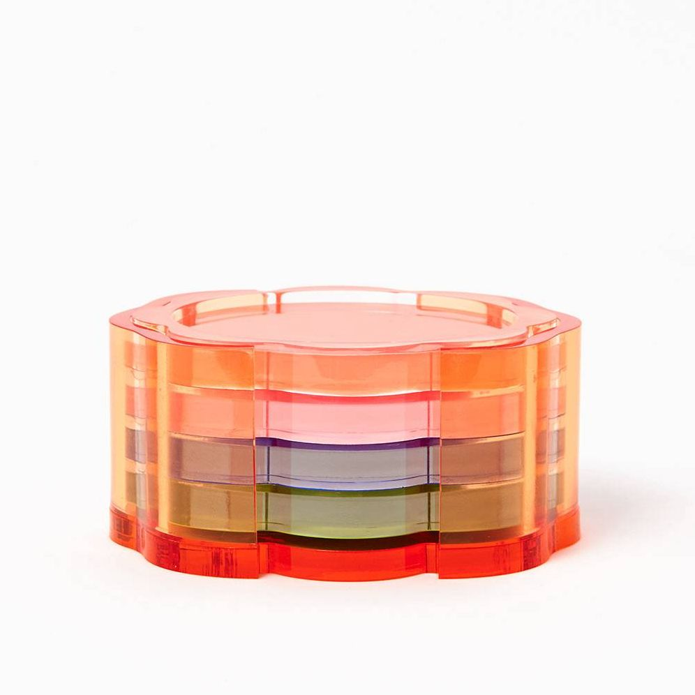 Bright Acrylic Flower Coasters With Holder - Image 6