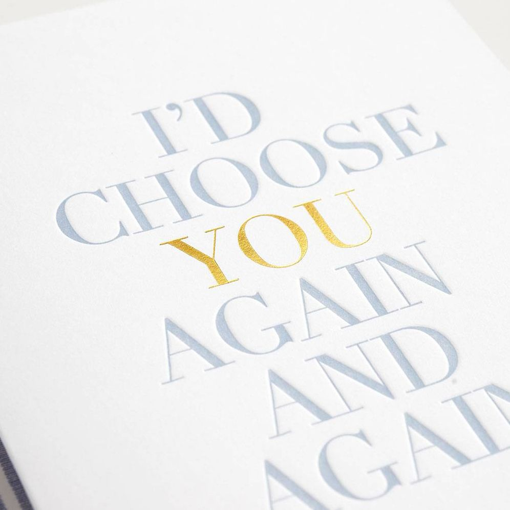 Alternative view of Choose You Again and Again Anniversary Card