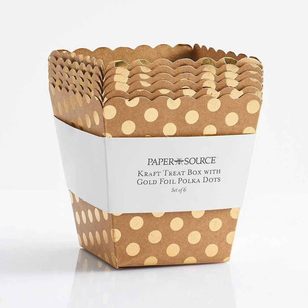 Alternative view of Kraft Treat Box with Gold Foil Polka Dots