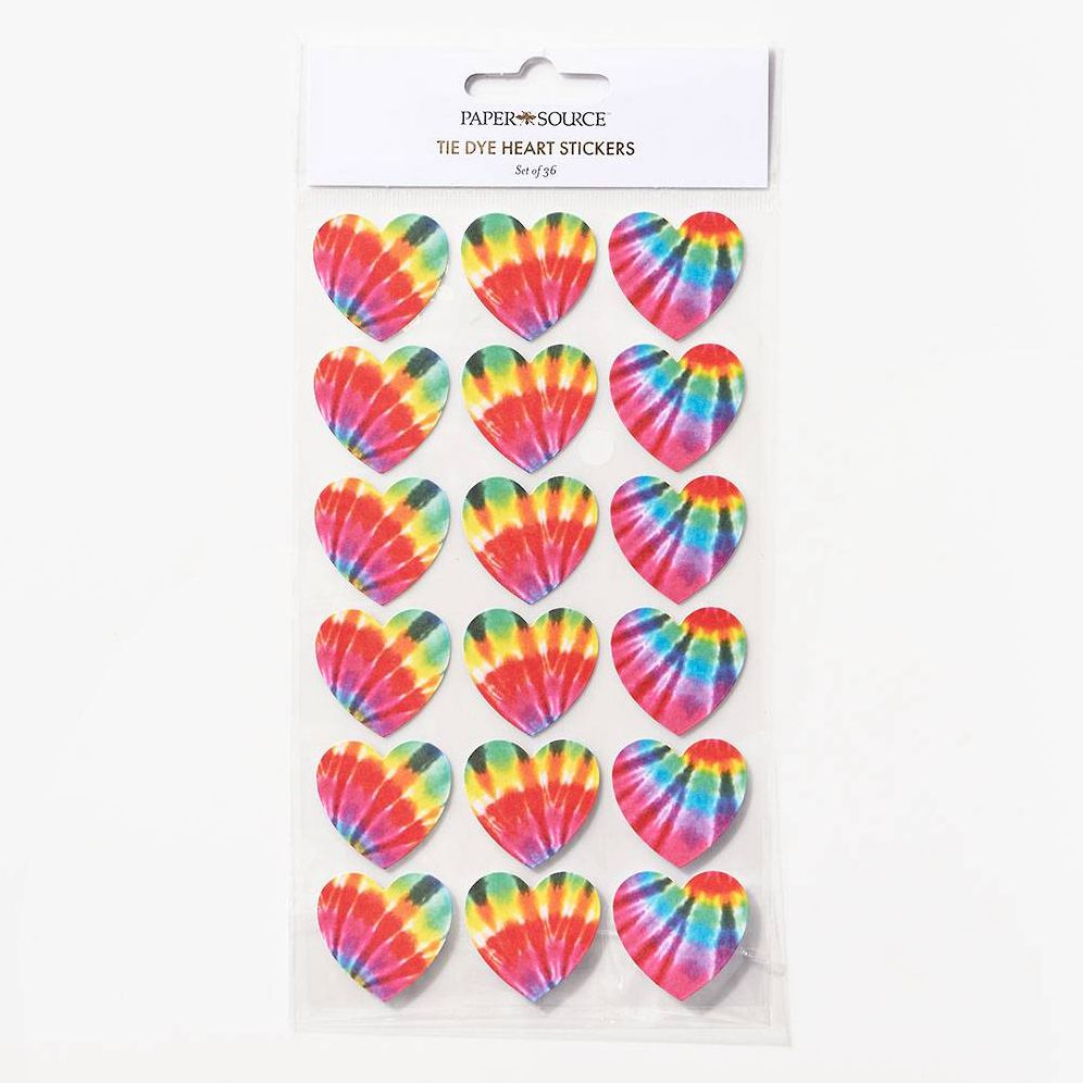 Alternative view of Tie Dye Heart Stickers