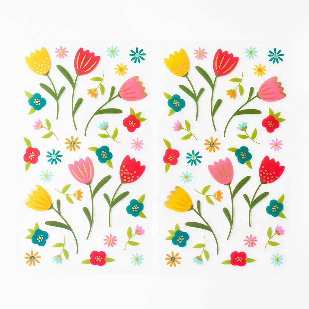 Alternative view of Folk Floral Stickers