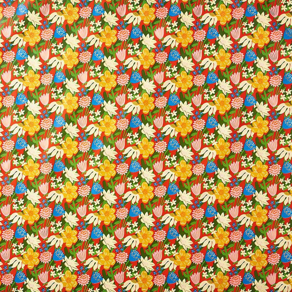 Alternative view of Retro Flower Market Stone Wrapping Paper