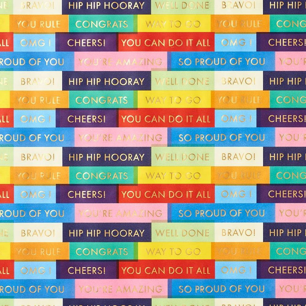 Alternative view of Colorful Stripe Congrats Stone Wrapping Paper