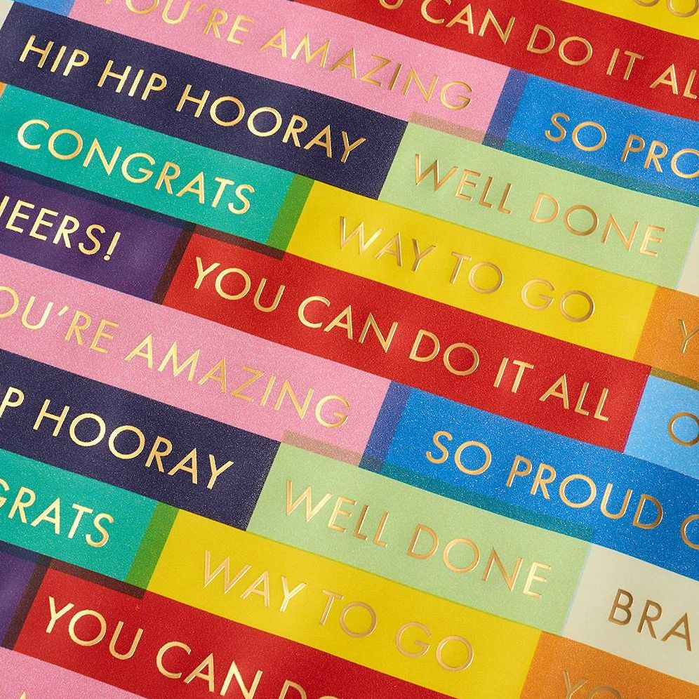Colorful Stripe Congrats Stone Wrapping Paper - Image 3