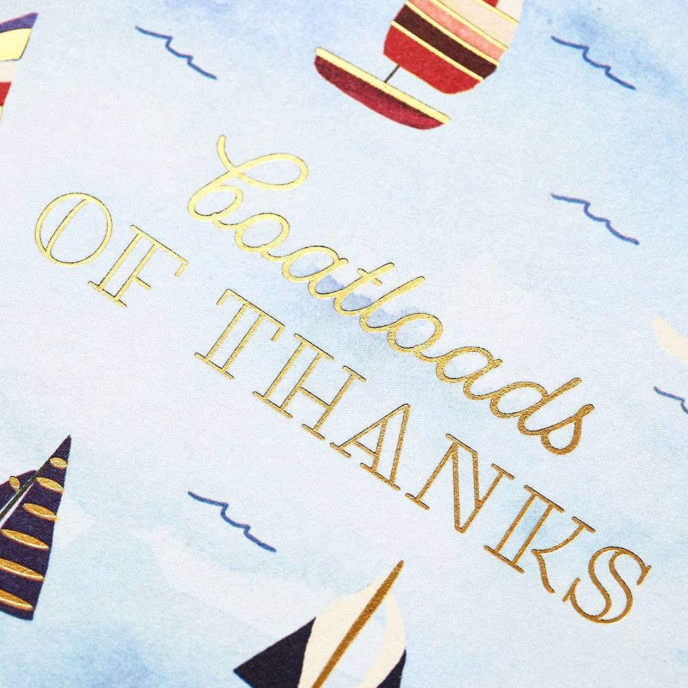 Alternative view of Gold Foil Boatloads Thank You Card Set