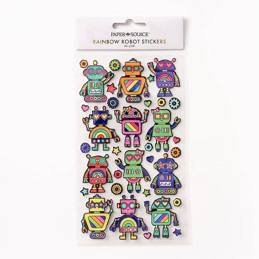 Alternative view of Rainbow Robot Stickers