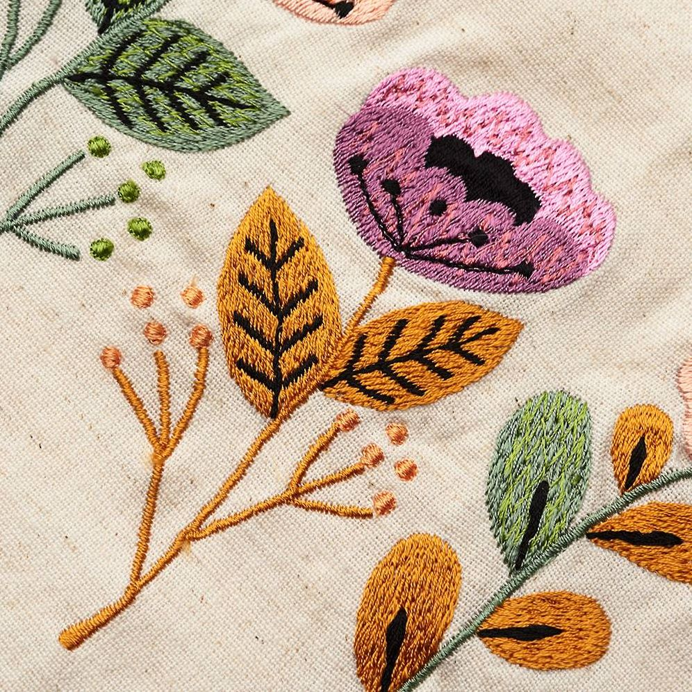 Floral Embroidered Tea Towel - Image 3