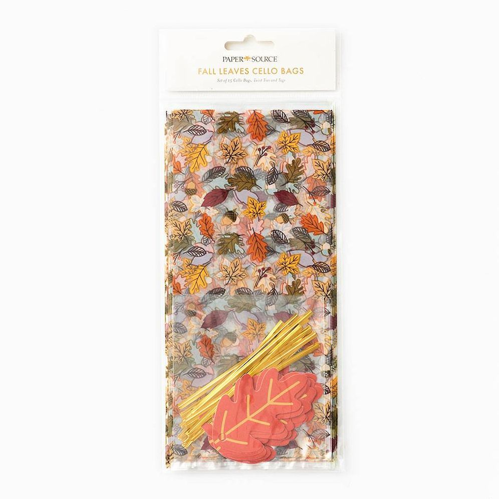 Alternative view of Fall Leaves Cellophane Bags