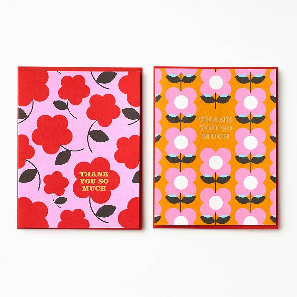 Alternative view of Retro Floral Assorted Thank You Card Set