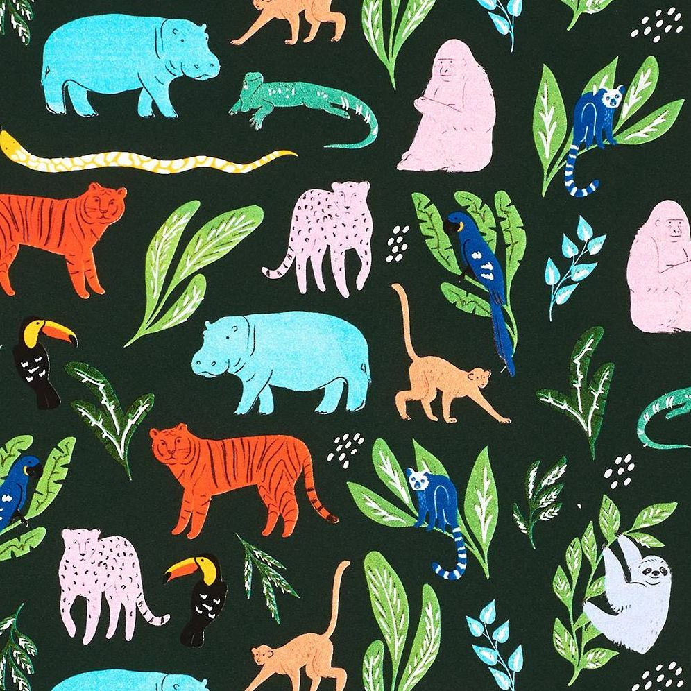 Tropical Jungle Animals Stone Wrapping Paper - Image 4
