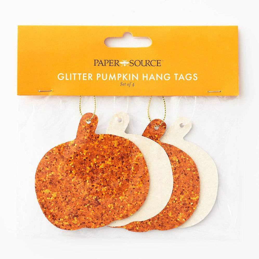 Alternative view of Glitter Pumpkin Halloween Hang Tags