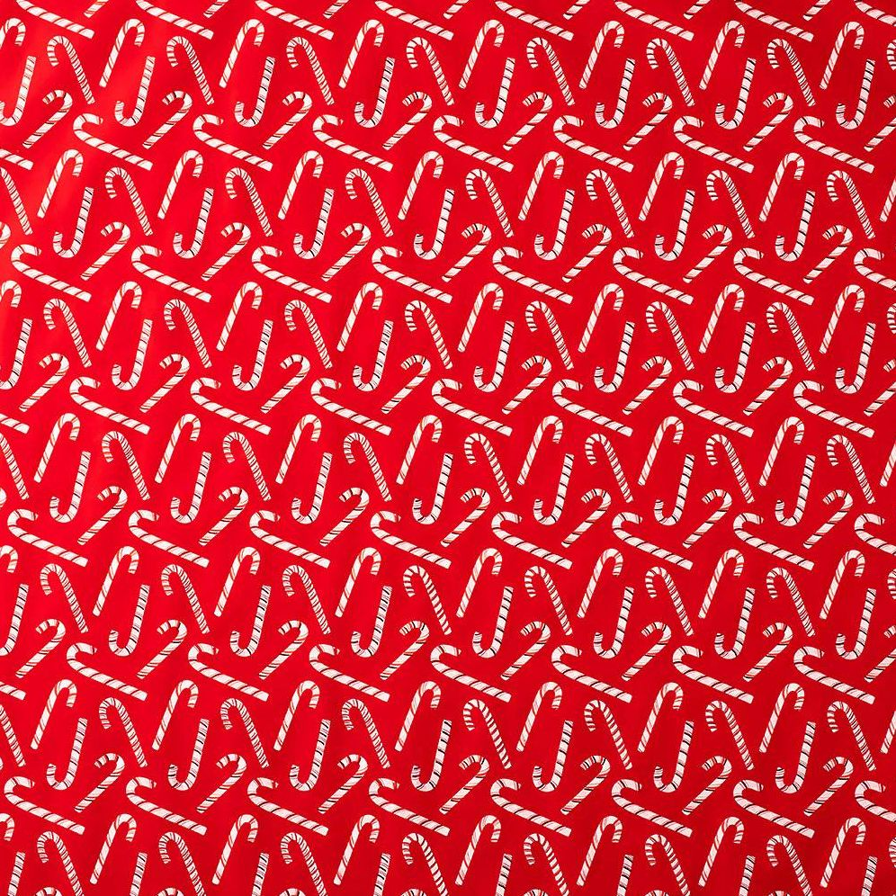 Candy Cane Red Foil Stone Wrapping Paper - Image 2
