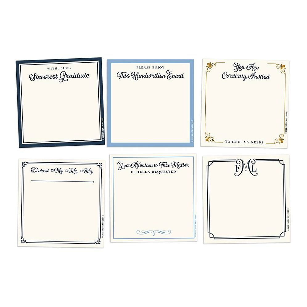 Alternative view of Formal Sticky Notes Packet