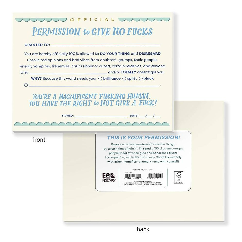 Permission to Give No Fucks Notepad - Image 5