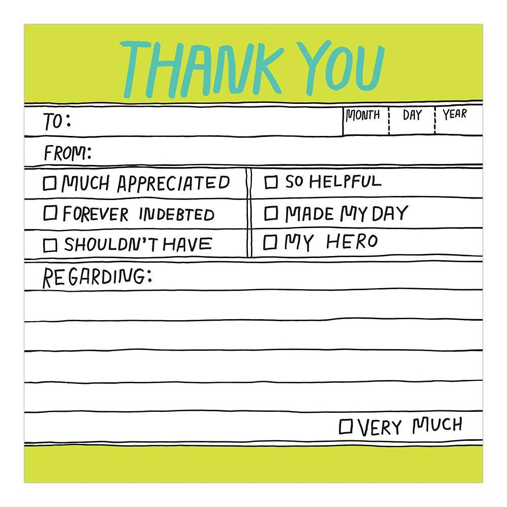 Alternative view of Hand-Lettered Thank You Knock Knock Sticky Notes