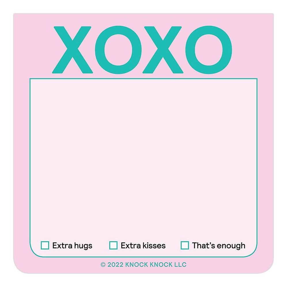 Alternative view of XOXO Knock Knock Sticky Notes (Pastel Version)